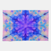 ブルー&ピンクグラデーションパステルバブルアート キッチンタオル (横)