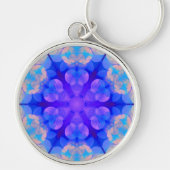 ブルー&ピンクグラデーションパステルバブルアート キーホルダー (正面)