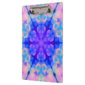 ブルー&ピンクグラデーションパステルバブルアート クリップボード (左)