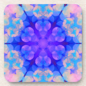 ブルー&ピンクグラデーションパステルバブルアート コースター (正面)