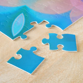 ブルー&ピンクグラデーションパステルバブルアート ジグソーパズル (側面)