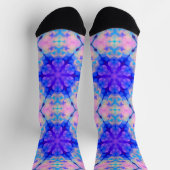 ブルー&ピンクグラデーションパステルバブルアート ソックス (上部)