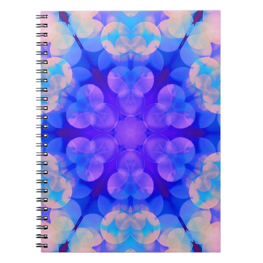 ブルー&ピンクグラデーションパステルバブルアート ノートブック (正面)
