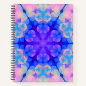 ブルー&ピンクグラデーションパステルバブルアート ノートブック (正面)