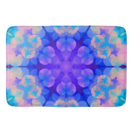 ブルー&ピンクグラデーションパステルバブルアート バスマット