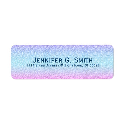 ブルー&ピンクグリッターとキラキラ ラベル (正面)