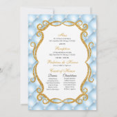 ブルー&ピンクシンデレラガラスシューズキンセアニェラ 招待状 (裏面)