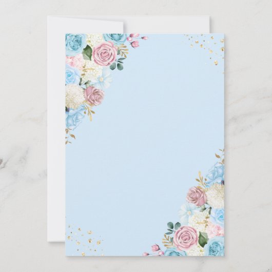 ブルー&ピンクシンデレラフェアユタレプリンセススウィート16 招待状 (裏面)