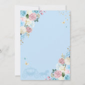 ブルー&ピンクシンデレラプリンセスドレススイーツ16 招待状 (裏面)