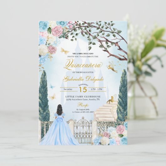 ブルー&ピンクシンデレラマジカルガーデンキンセアニェラ 招待状 (スタンド正面)