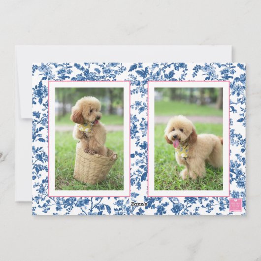 ブルー&ピンクチノワセリートイレクリスマスキャンディーケーン シーズンカード (裏面)