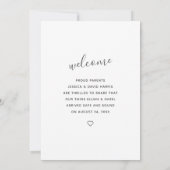 ブルー&ピンクツインズ両面フォト誕生 案内状 (裏面)