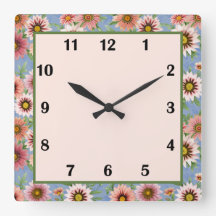 ブルー&ピンクデイジーフローラ植物芸術