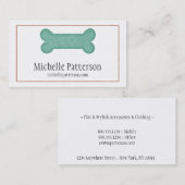 ブルー/ピンクドッグ骨名刺デザイン 名刺 (正面/裏面)