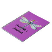 ブルー&ピンクドラゴンフライ紫パーソナルジャーナル ノートブック (左側)