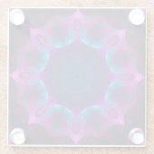 ブルー&ピンクネオンダーク万華鏡のように千変万化するパターングラデーション ガラスコースター (裏面)