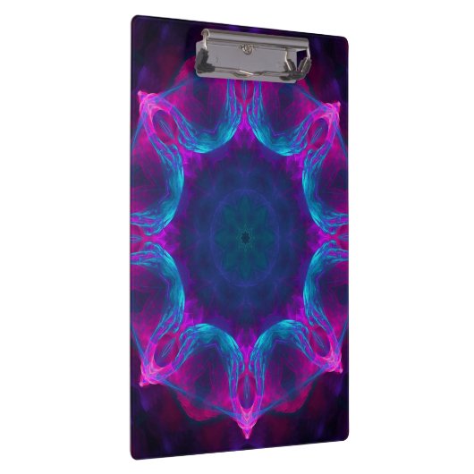 ブルー&ピンクネオンダーク万華鏡のように千変万化するパターングラデーション クリップボード (右)