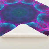 ブルー&ピンクネオンダーク万華鏡のように千変万化するパターングラデーション シェルパブランケット (3/4)