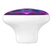 ブルー&ピンクネオンダーク万華鏡のように千変万化するパターングラデーション セラミックノブ (側面)