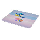 ブルー&ピンクビーチハウスチョッピングボード カッティングボード (角)