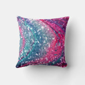 ブルー&ピンクフェイクグリッター装飾用クッション クッション (裏面)