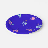 ブルー&ピンクブドウ紙プレート ペーパープレート (アングル)