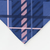 ブルー&ピンクプレイド フリースブランケット (角)