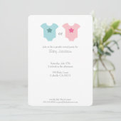 ブルー&ピンクベビーボディスーツベビーリビール招待状 招待状 (スタンド正面)