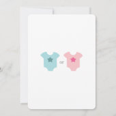 ブルー&ピンクベビーボディスーツベビーリビール招待状 招待状 (裏面)