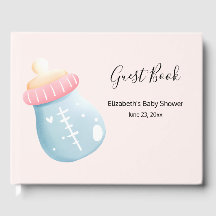 ブルー&ピンクベビーボトルかわいい赤ちゃんシャワー