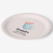 ブルー&ピンクベビーボトルかわいい ペーパープレート (アングル)