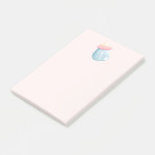 ブルー&ピンクベビーボトルかわいい ポストイット (アングル)