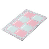 ブルー&ピンクボホウィークリープランナーメモ帳 ノートパッド (アングル)