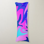 ブルー&ピンクマーブルプリント抱き枕 ボディピロー (正面縦)