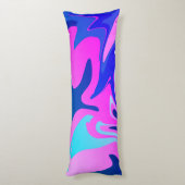 ブルー&ピンクマーブルプリント抱き枕 ボディピロー (裏面 (縦))
