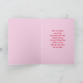 ブルー+ピンクヴィンテージコケットさくらんぼケーキ誕生日 カード (内部)