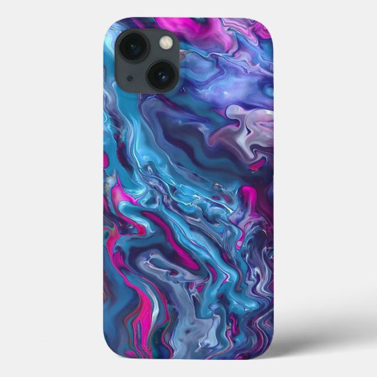 ブルー&ピンク大理石アクリルアブストラクション Case-Mate iPhoneケース (裏面)