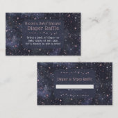 ブルー&ピンク星空の赤ちゃんシャワーおむつラッフルカード エンクロージャーカード (正面/裏面)