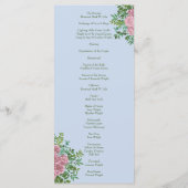 ブルー&ピンク結婚ズパステルフローラ春 メニュー (裏面)