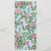 ブルー&ピンク結婚ズパステルフローラ春 メニュー (裏面)