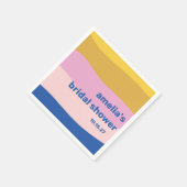 ブルー ピンク イエロー かわいい 遊び心のある オーダーメイド ブライダルシャワー スタンダードカクテルナプキン (角)