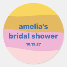 ブルー ピンク イエロー かわいい 遊び心のある オーダーメイド ブライダルシャワー