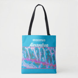 ブルー ピンク ウォーターカラー ブライズメイド エレガント オーダーメイド トートバッグ