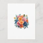 ブルー、ピンク、オレンジ、グリーンのフローラゲスト詳細 エンクロージャーカード (裏面)