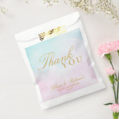 ブルー ピンク オンブレ 性別発表 ベビーシャワー ありがとう フェイバーバッグ (封をした状態)