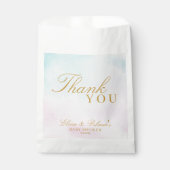 ブルー ピンク オンブレ 性別発表 ベビーシャワー ありがとう フェイバーバッグ (正面)