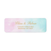 ブルー ピンク オンブレ 男女兼用 ベビーシャワーのお披露目 ラベル (正面)