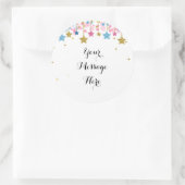 ブルー ピンク ゴールド キラキラ サンクス スティッカー ラウンドシール (バッグ)