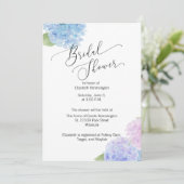 ブルー ピンク ハイドレンジア ブライダル シャワー 招待状 (スタンド正面)