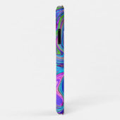 ブルー、ピンク、パープルグルーヴィ抽象芸術レトロアート Case-Mate iPhoneケース (裏面/右)